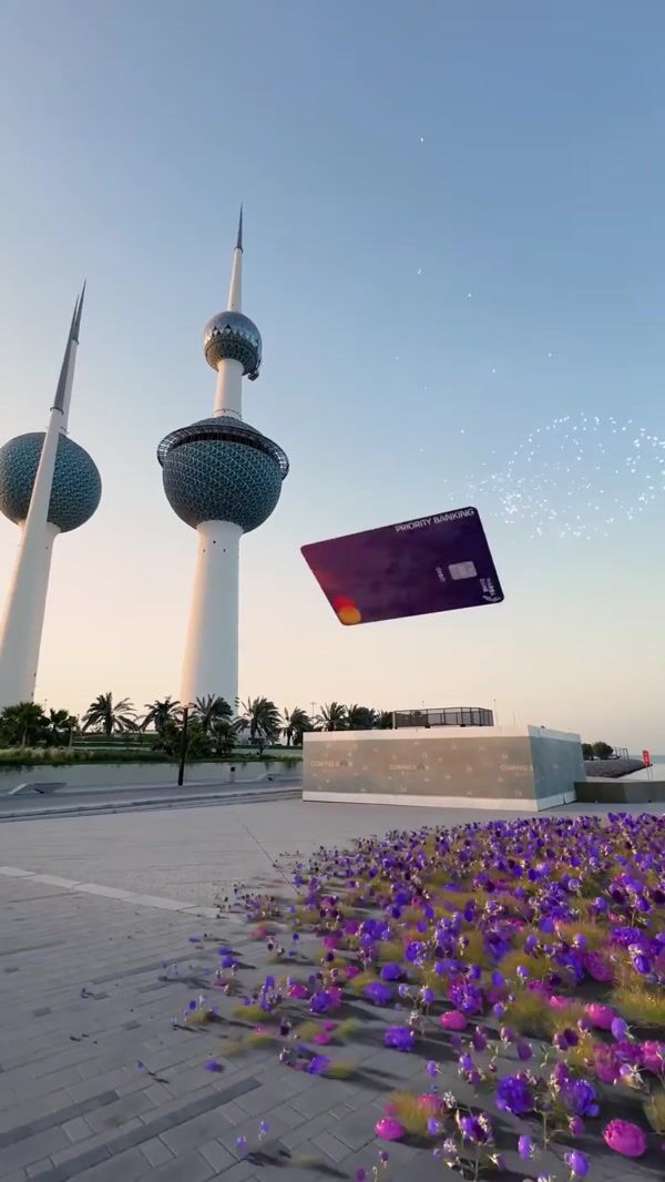 Warba Bank Giant Floating Cards Across Kuwait