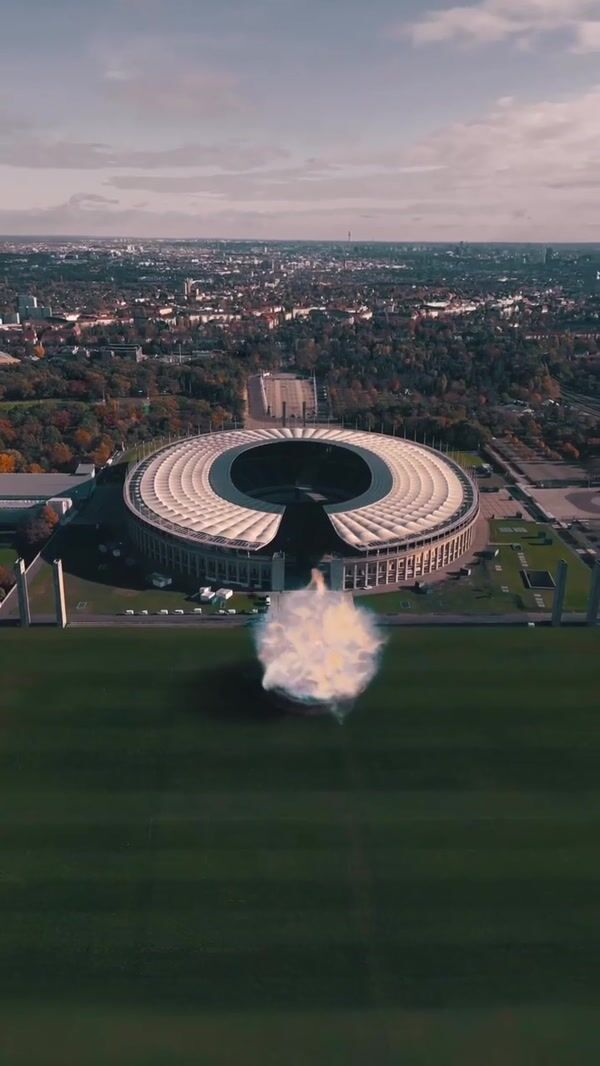 Adidas Blazing Football Outside Stadium in Berlin