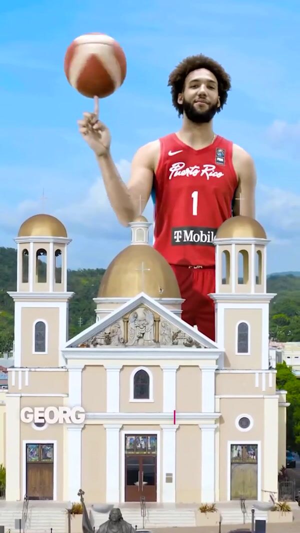 T-Mobile Giant Players Tossing Basketball