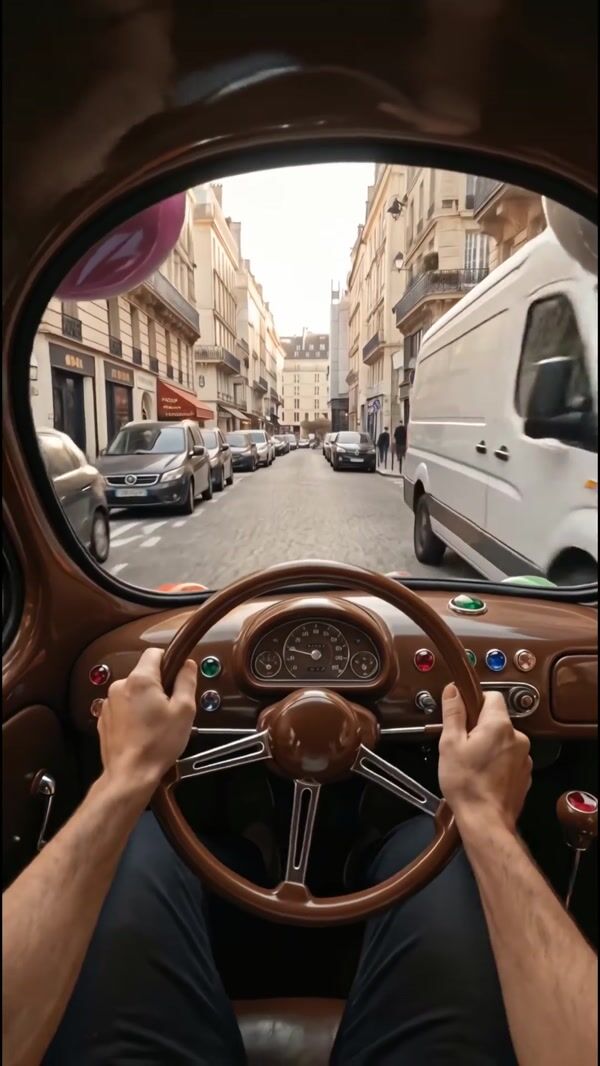 Candy Crush Color Bomb Car Drives Through Paris