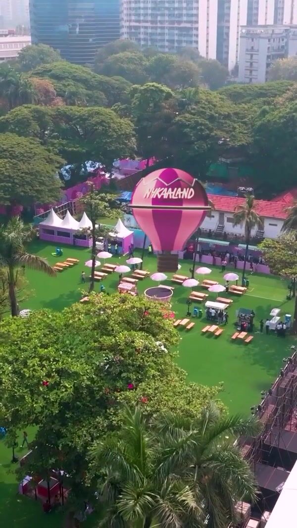 Nykaaland Parachutes and Floating Cosmetics at Festival