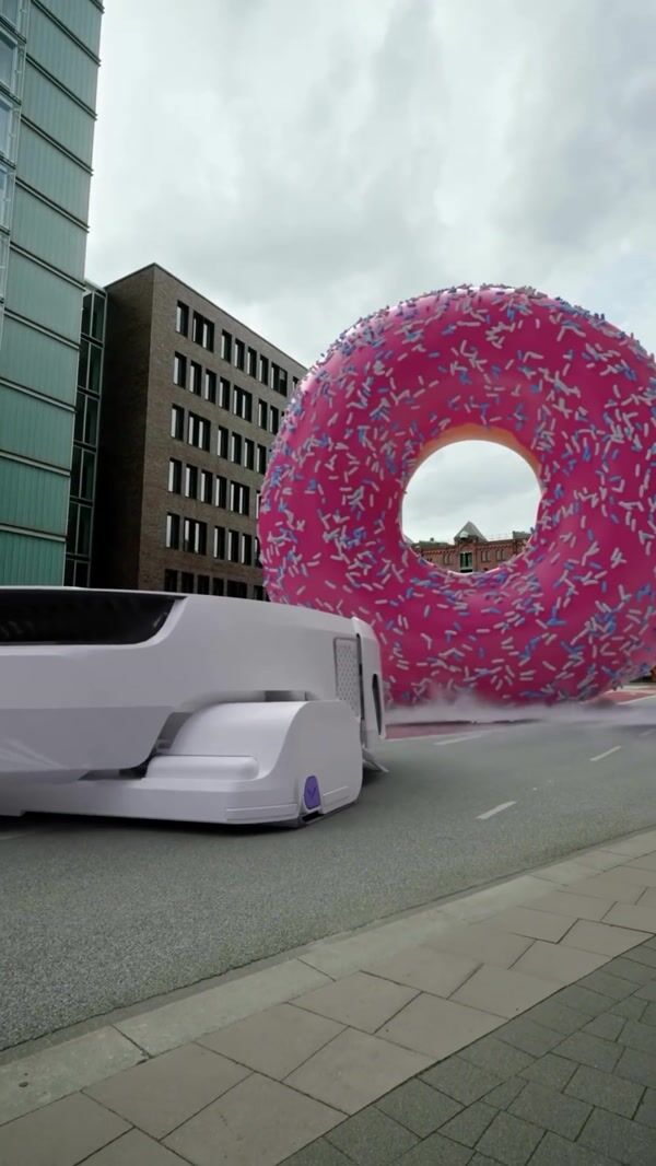 Narwal Robot Cleans Giant Donut Chaos on Street