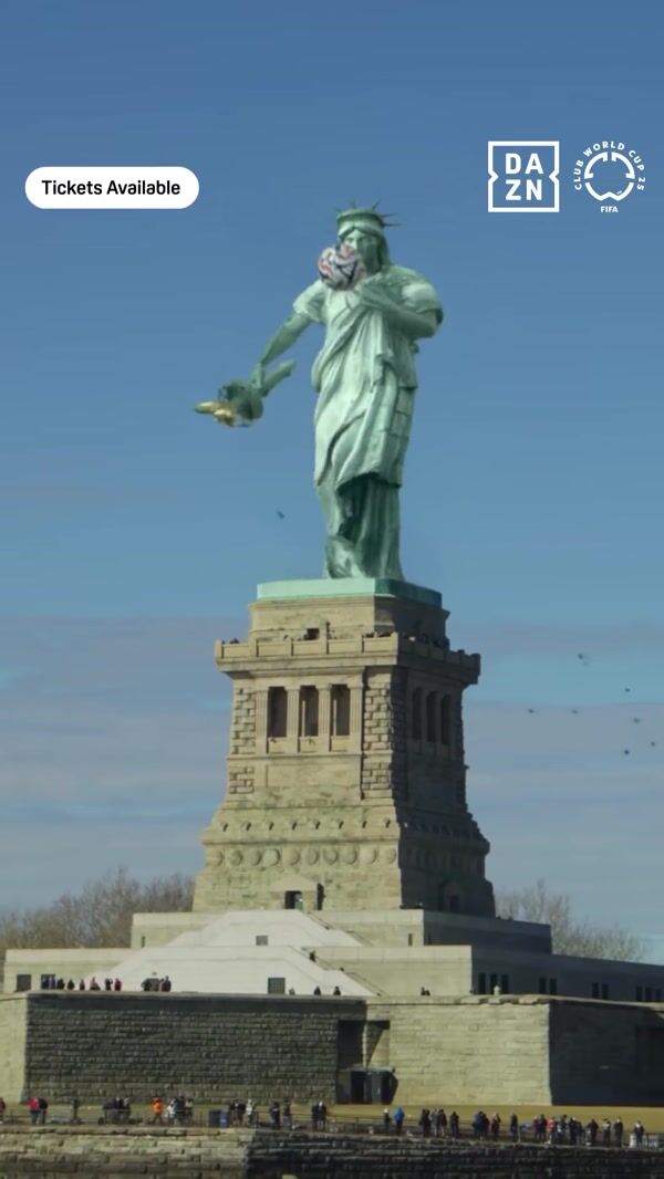 FIFA Statue of Liberty Shows Off Soccer Skills