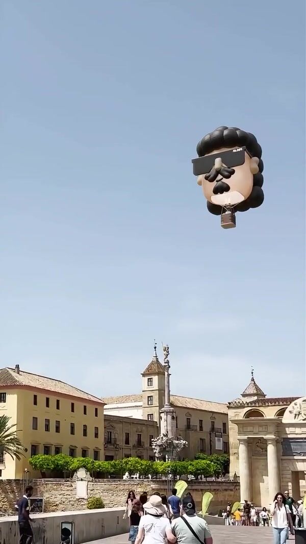 Mr. Dope Character Hot Air Balloon Drops Boxes