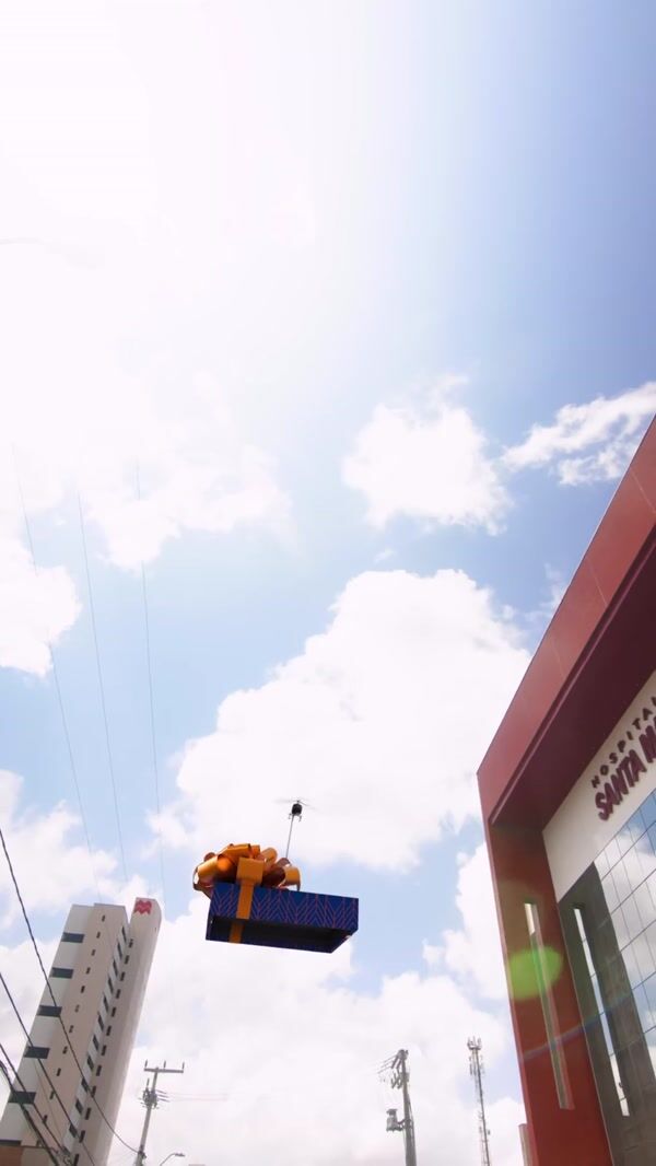 Hapvida Helicopter Airlifts Giant Gift
