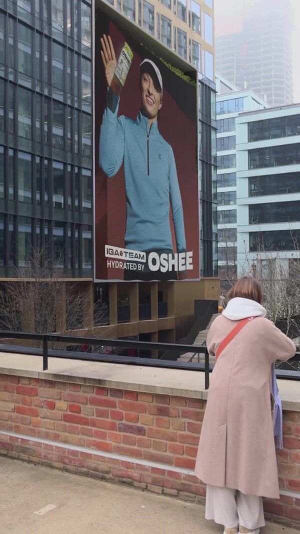 Oshee Billboard Reveals Giant Soda Can as Tennis Balls Spill
