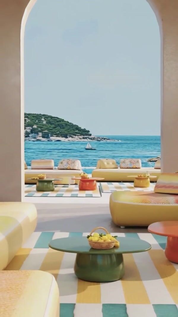 Roche Bobois Outdoor Set Painted on Building