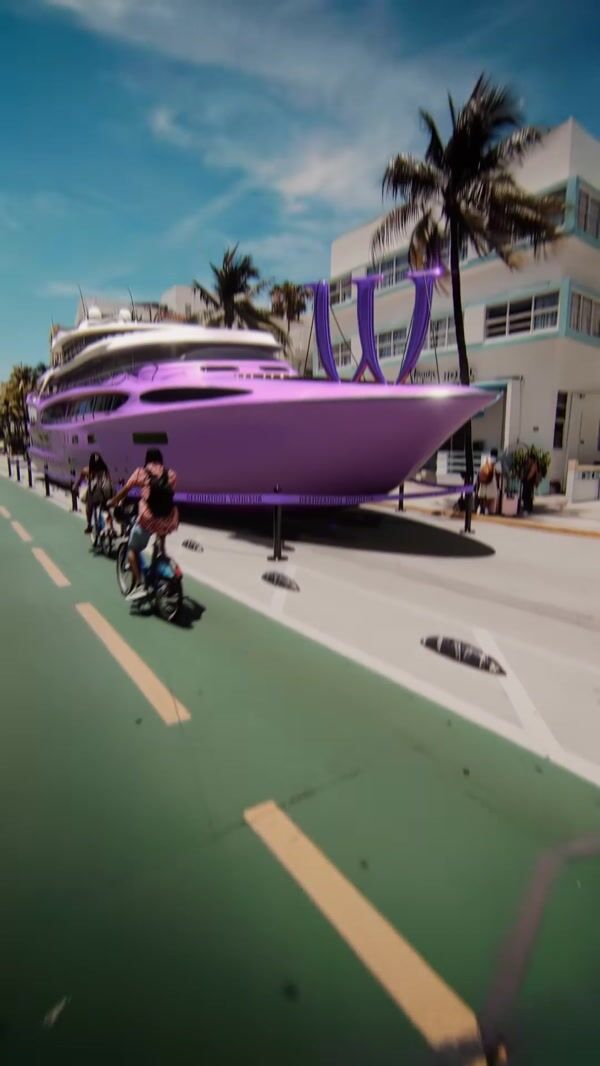 Windsor Purple Boat Parked on Street
