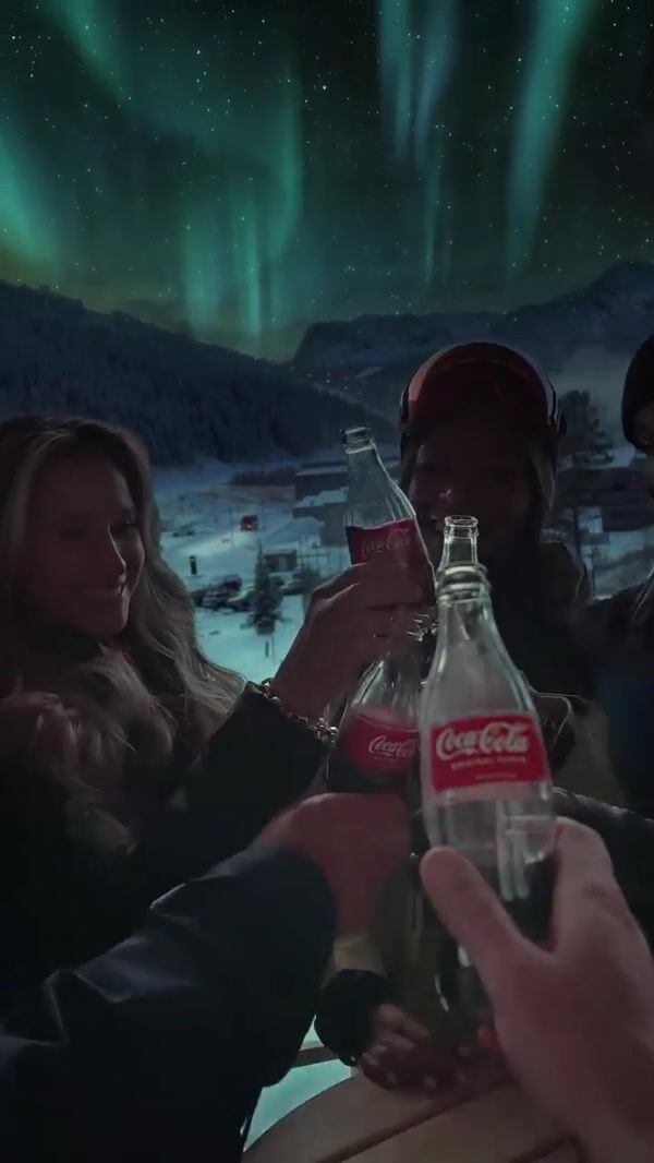 Coca-Cola Northern Lights Form a Coke Bottle