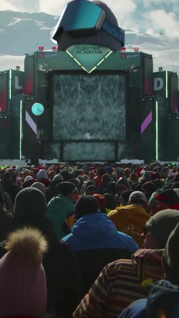 Electric Mountain Gloved Hand on Stage Screen