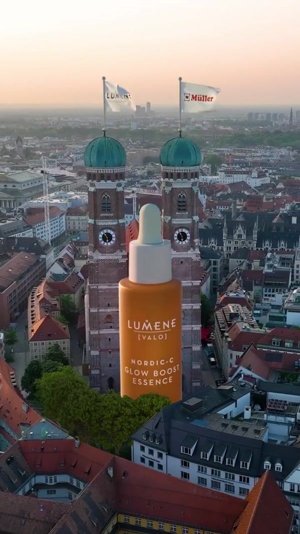 Lumene Serum Bottle Stands at Church
