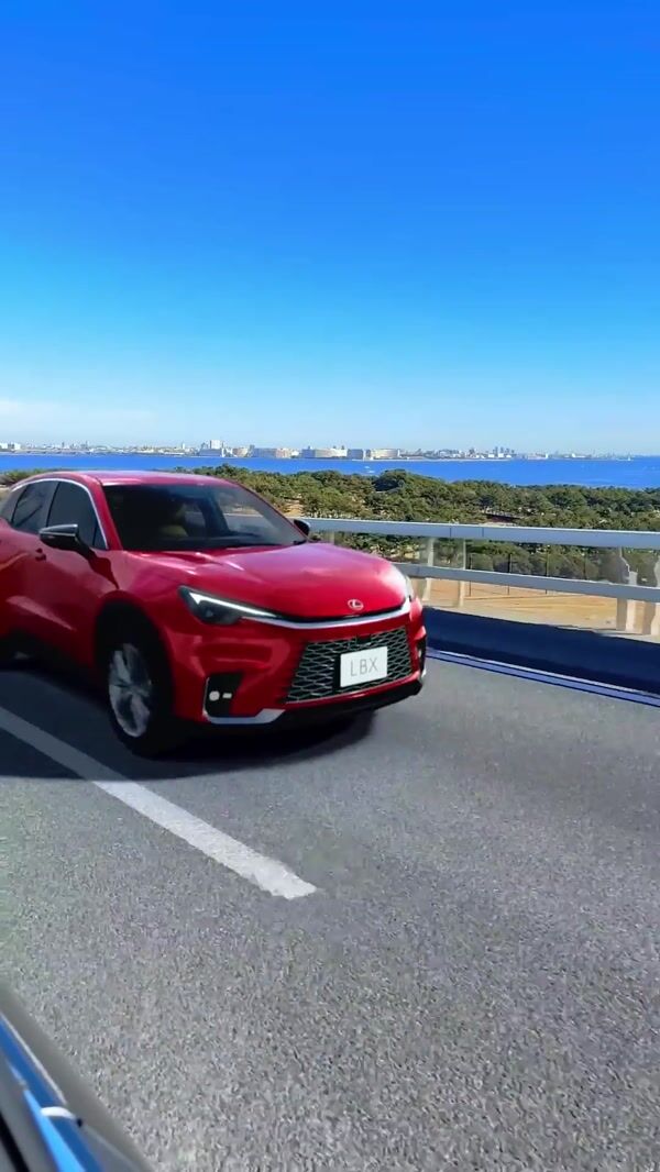 Lexus Red Cars Drive Along Heart Loop