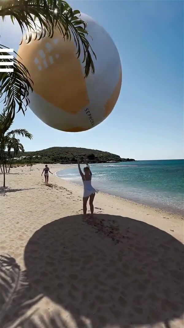 Sephora Women Playing Giant Beach Ball