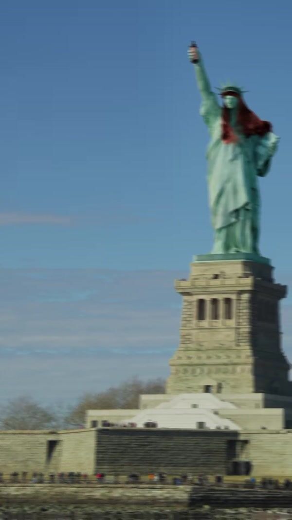 Prose Statue of Liberty Wearing Wig