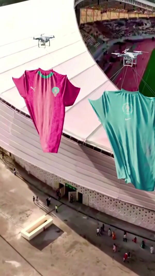 CAF Women's Football Drones Airlift Giant Jerseys
