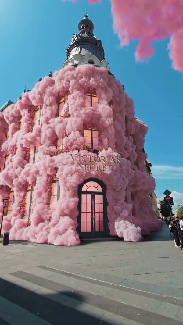 Victoria’s Secret Bra Reveal in Pink Clouds