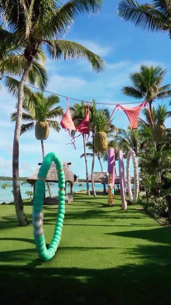 Kulani Kinis Giant Bracelets Rolling at Beach Resort