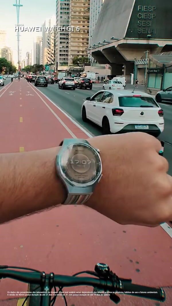 Huawei Giant Watches Float Along Cycling Lane