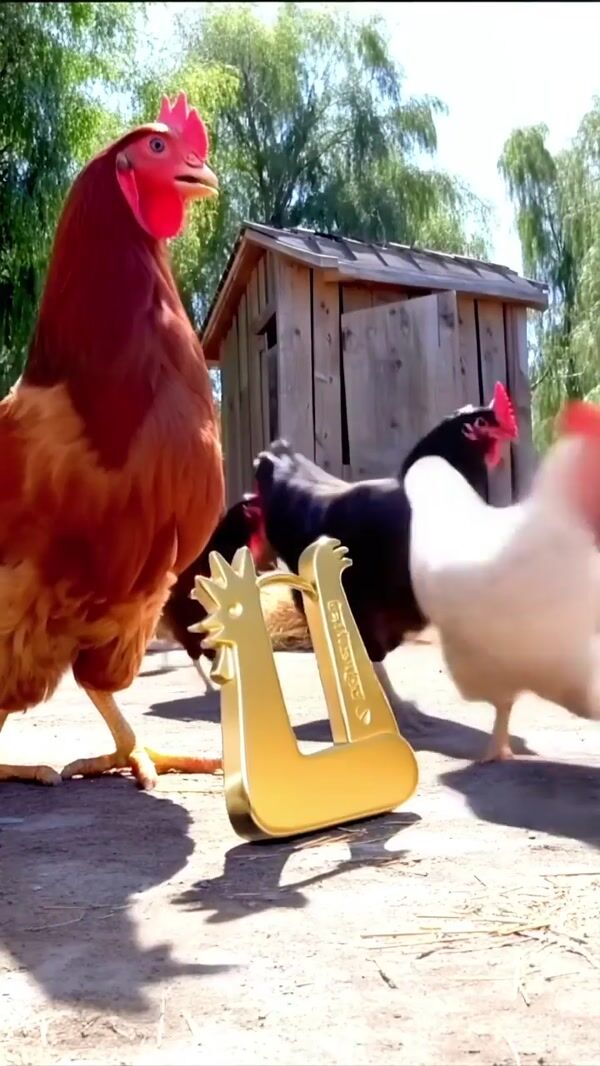 Hey Harper Golden Chicken Earring Roams Backyard Farm