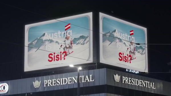 Austria Snow Splashes as Woman Skis