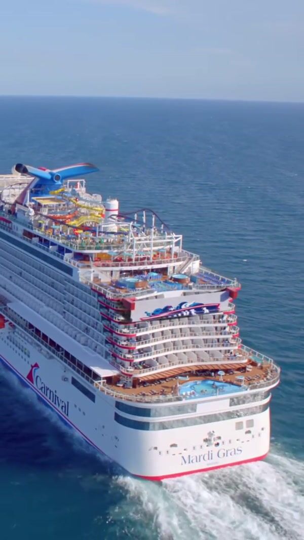 Carnival Cruise Banner Unfurls on Cruise Ship