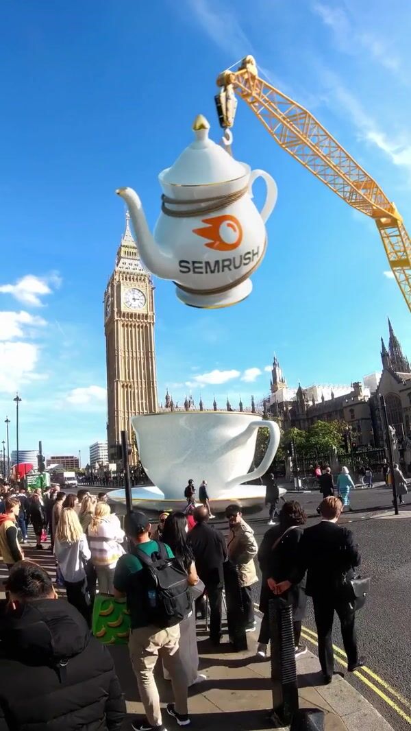 Semrush Giant Teacup and Teapot on London Street