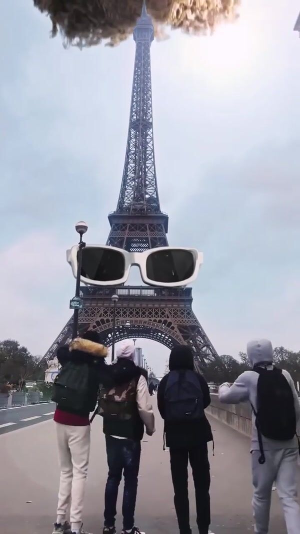 Michel Polnareff Eiffel Tower with Glasses and Wig