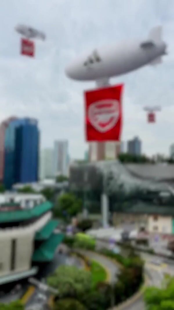 Adidas Blimps with Arsenal Banners at Orchard Road