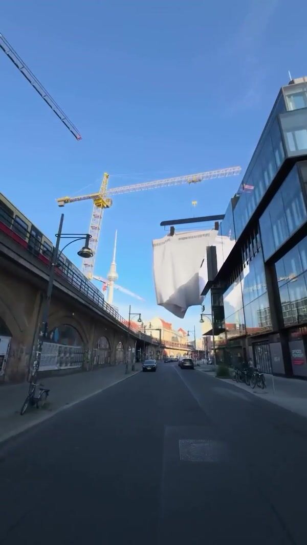 Drykorn White Underwear Rotating on Cranes