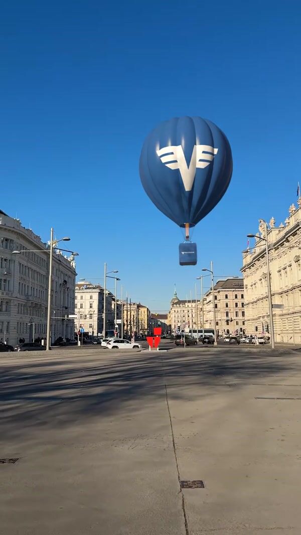 Volksbank Wien Hot Air Balloon Lands in Vienna
