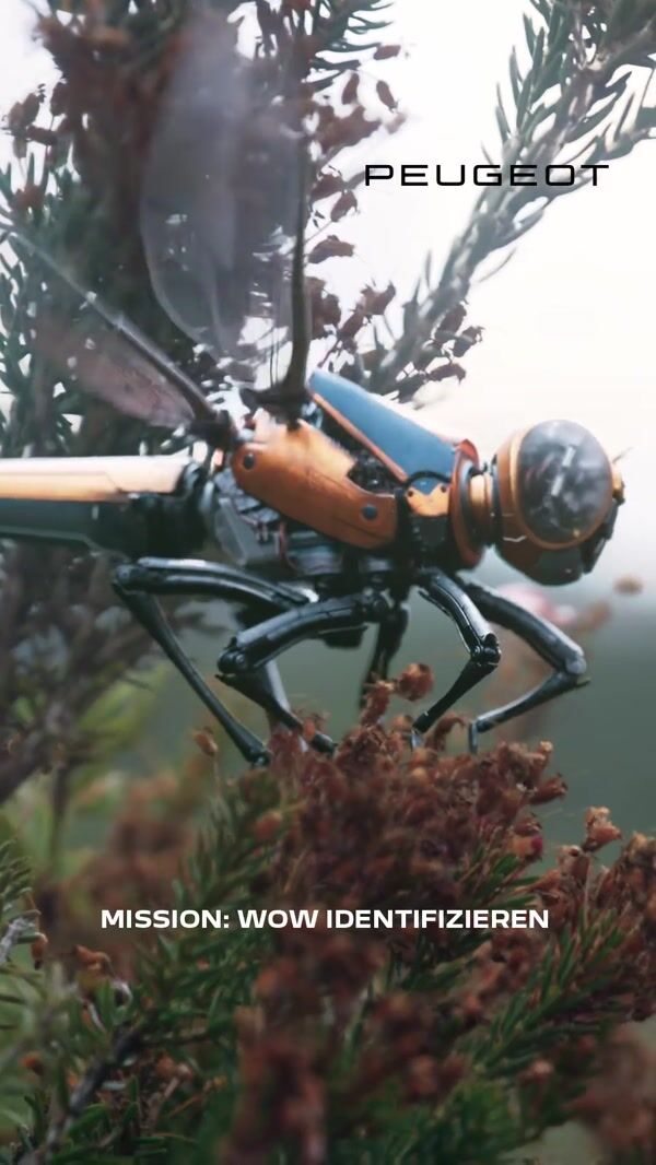 Peugeot Robot Dragonfly Follows Car