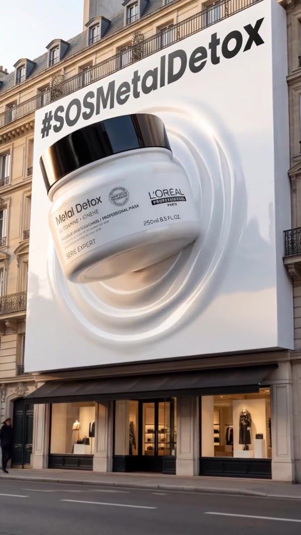 L’Oréal Giant Metal Detox Jars Emerge From Billboard