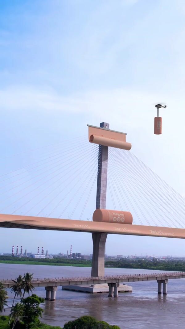 Milagros Helicopter Drops Hair Wax at Bridge