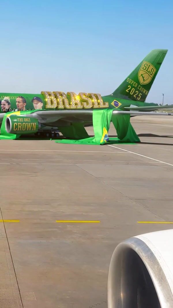 SLS "Super Crown" Airplane Wrap on Tarmac