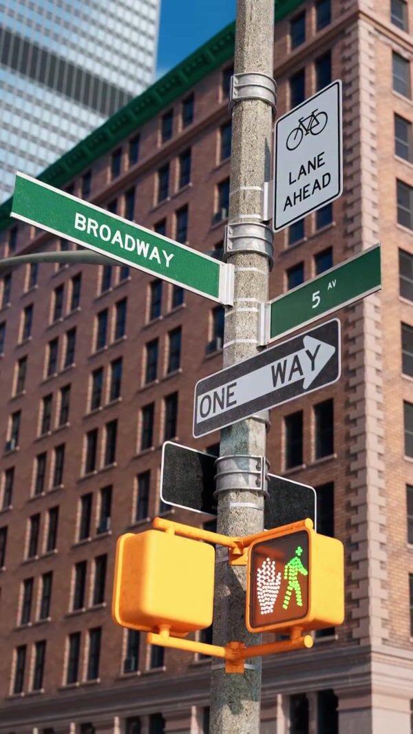 Prada Street Signs Shifting Positions