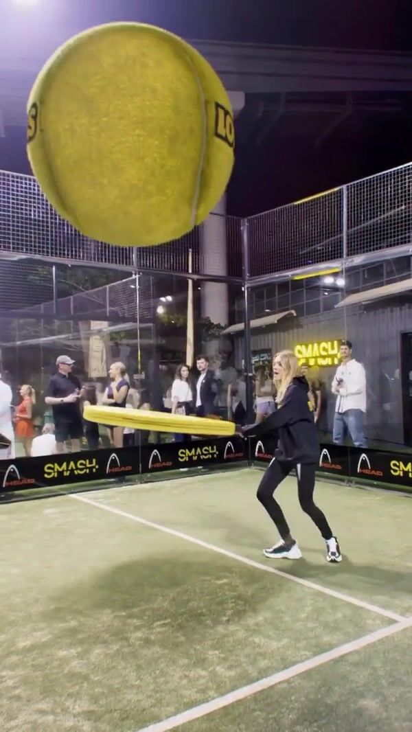 Locals Players Launch Giant Tennis Ball