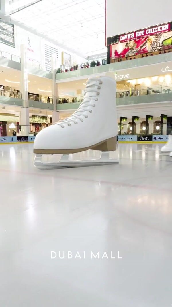 Dubai Mall Ice Skates Glide on Rink