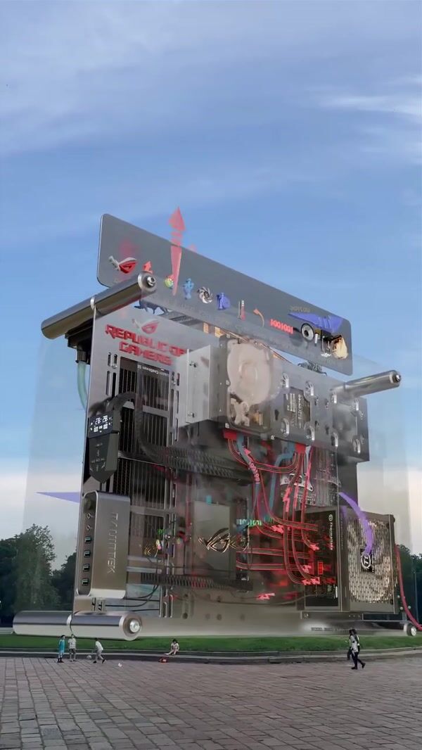 ROG Giant Gaming CPU Over Park