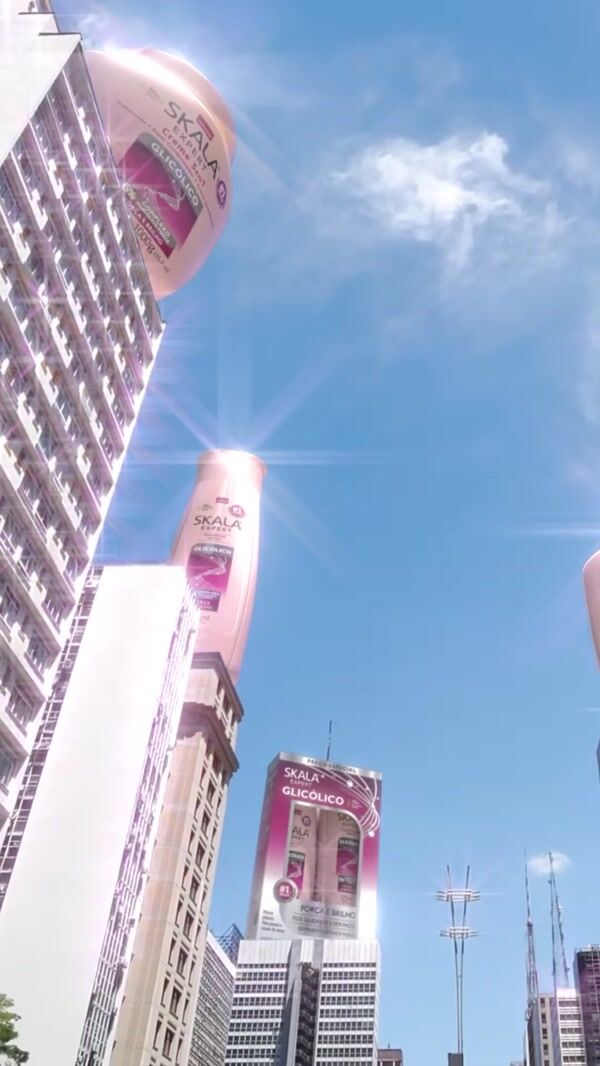 Skala Cosméticos Giant Bottles Atop Buildings in São Paulo