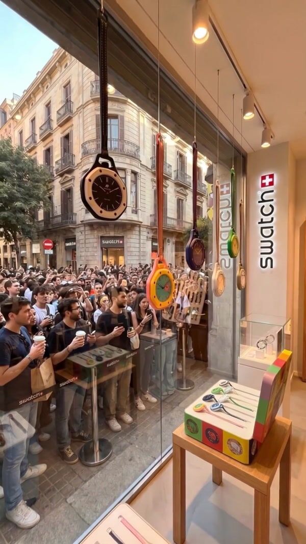 Swatch × Audemars Piguet — Barcelona Launch Queue AI Concept