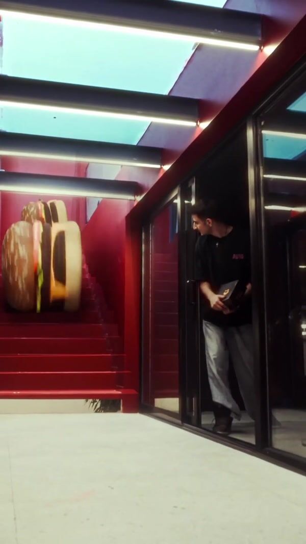 Bergerto Giant Burgers Roll Down Stairs