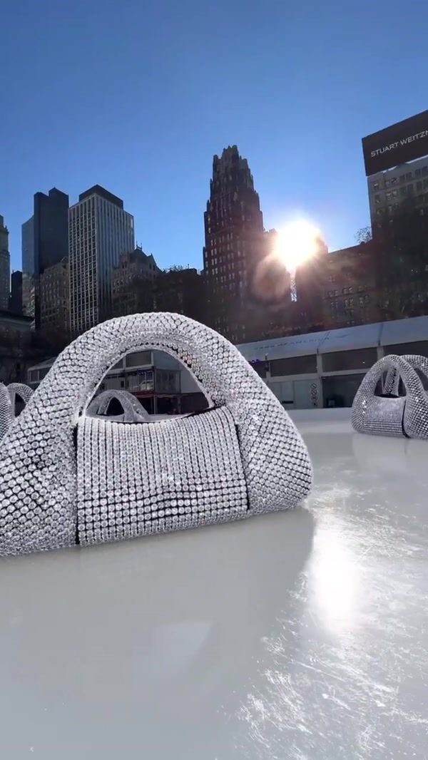 Stuart Weitzman Shiny Bags Ice Skating