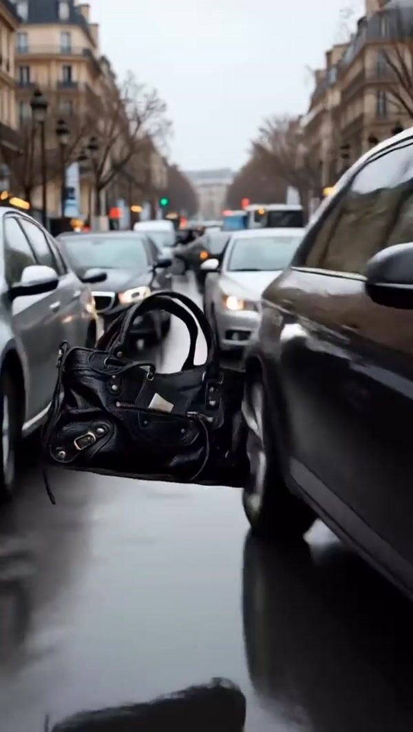 Balenciaga Handbag Floats Through Traffic