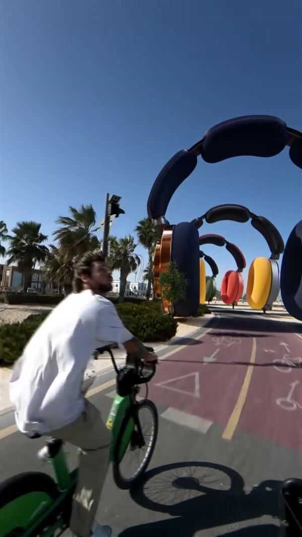 Dyson Bikers Race under Headphone Tunnel