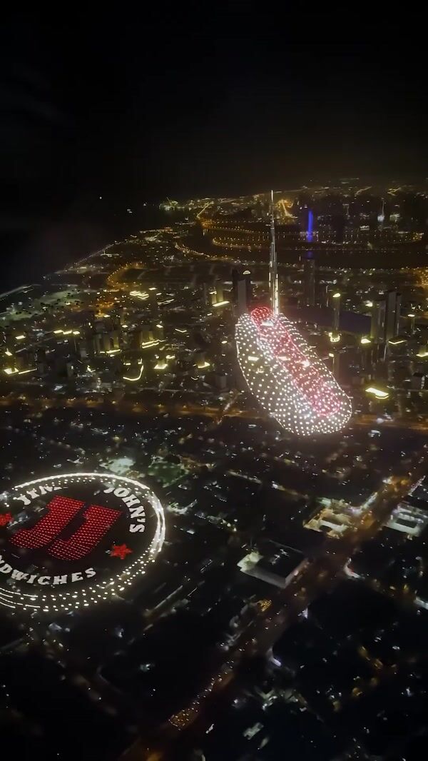 Jimmy John’s Sandwich Drone Show Above City