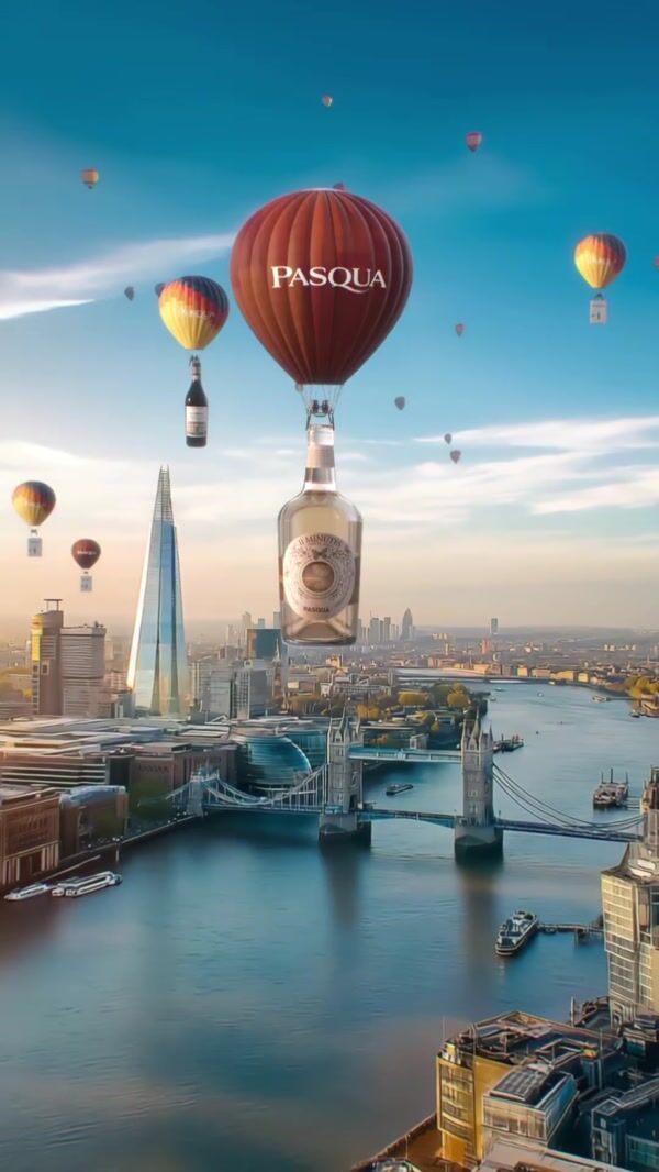 Pasqua Wines Bottles on Hot Air Balloons Over London