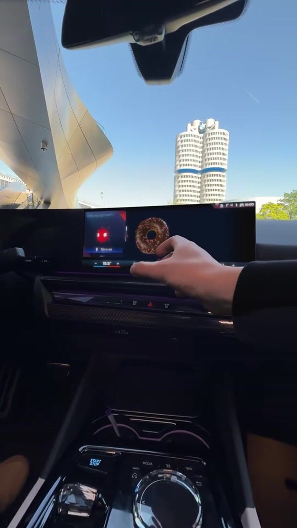 BMW Donut Emerges From Dashboard Screen