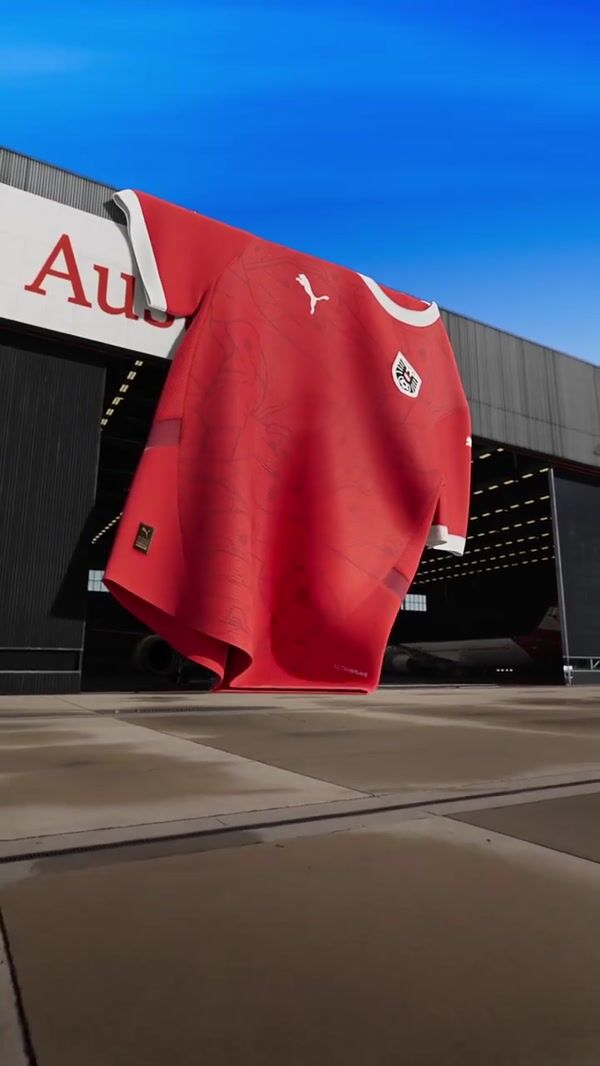 Austrian Airlines Plane Wearing a Red Jersey
