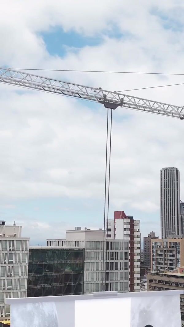 Punto Blanco Massive Banner on Tower Crane