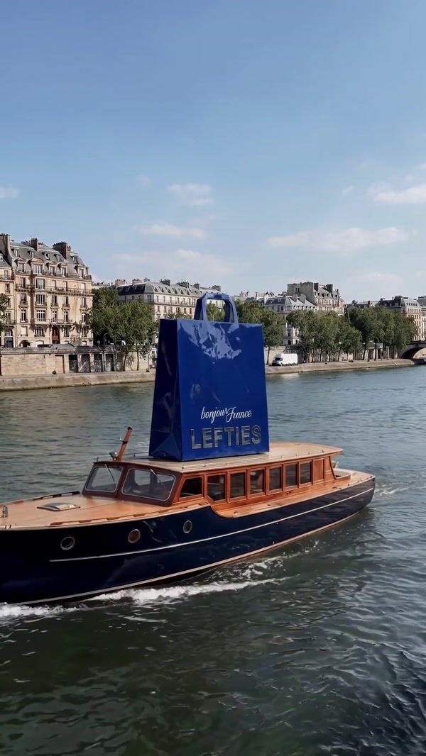 Lefties Giant Shopping Bag Rides Luxury Boat